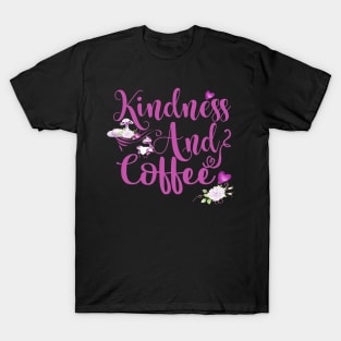 Kawaii Kindness and coffee lama T-Shirt